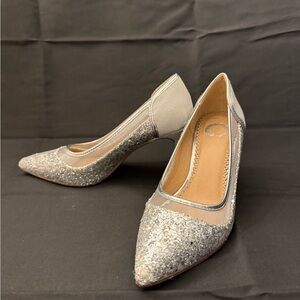 Silver Glitter Heels